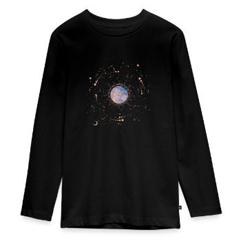 White and Black Moon and Sun - Teenager Premium Bio Langarmshirt - Schwarz - Vorne - AI Model Kid Female (0cm)