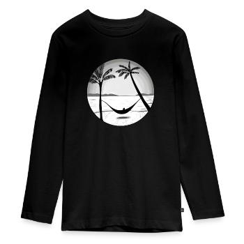 PARADISE - Teenager Premium Organic Long Sleeve Shirt - black - Front - AI Model Kid Female (0cm)