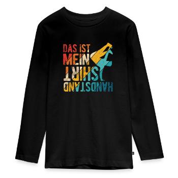 Das Ist Mein Handstand Shirt - Geschenk für Turner - Teenager Premium Bio Langarmshirt - Schwarz - Vorne - AI Model Kid Female (0cm)