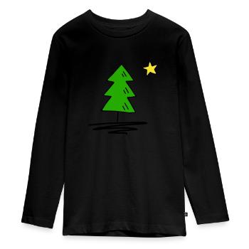 Sapin - T-shirt manches longues Premium Ado - noir - Devant - AI Model Kid Female (0cm)