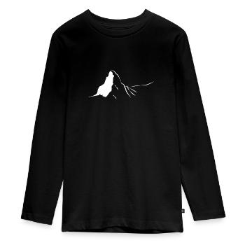 Zermatt Matterhorn - Teenager Premium Organic Long Sleeve Shirt - black - Front - AI Model Kid Female (0cm)