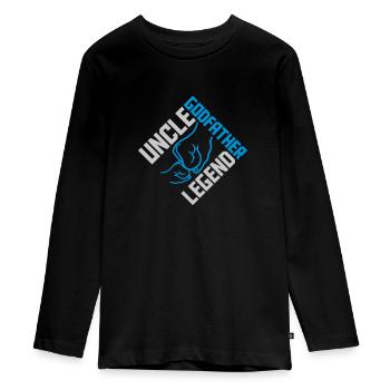 Citation de légende de l’oncle parrain - T-shirt manches longues Premium Ado - noir - Devant - AI Model Kid Female (0cm)