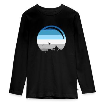 Paragleiten - Teenager Premium Bio Langarmshirt - Schwarz - Vorne - AI Model Kid Female (0cm)