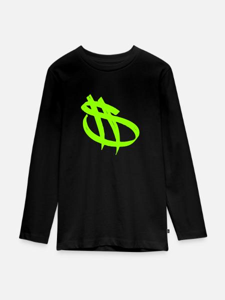 Dollarzeichen - Teenager Premium Bio Langarmshirt - Schwarz