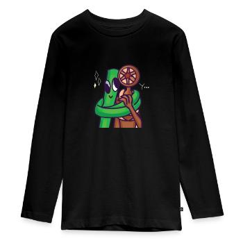Amis arc-en-ciel et Doors Green étreignant la figure - T-shirt manches longues Premium Ado - noir - Devant - AI Model Kid Female (0cm)