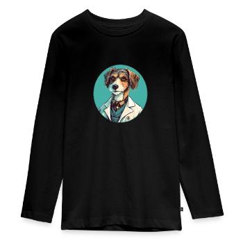 Doktorhund im Einsatz - Teenager Premium Bio Langarmshirt - Schwarz - Vorne - AI Model Kid Female (0cm)