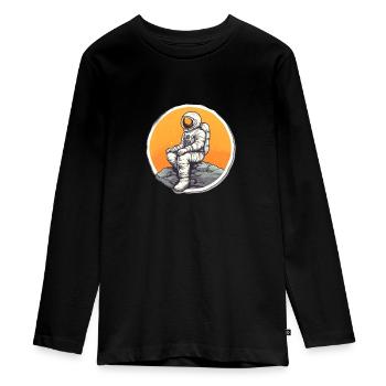 Lunar Astronaut - Teenager Premium Organic Long Sleeve Shirt - black - Front - AI Model Kid Female (0cm)