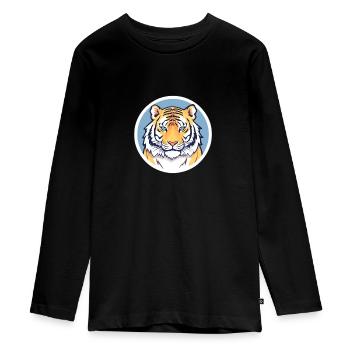 Tigre majestueux - T-shirt manches longues Premium Ado - noir - Devant - AI Model Kid Female (0cm)