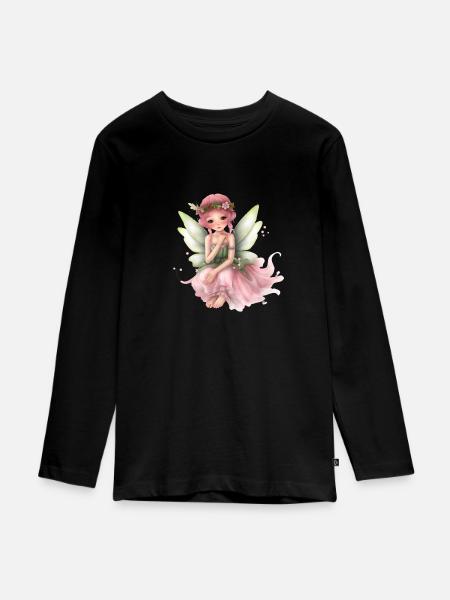 Fee - Teenager Premium Bio Langarmshirt - Schwarz