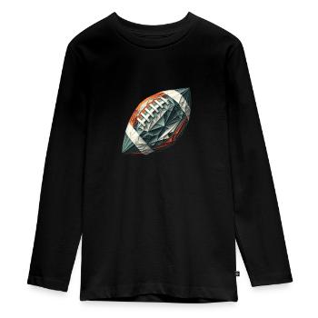 American Football - Teenager Premium Bio Langarmshirt - Schwarz - Vorne - AI Model Kid Female (0cm)