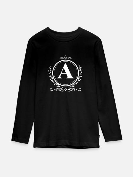 Buchstabe A Dekoration - Teenager Premium Bio Langarmshirt - Schwarz