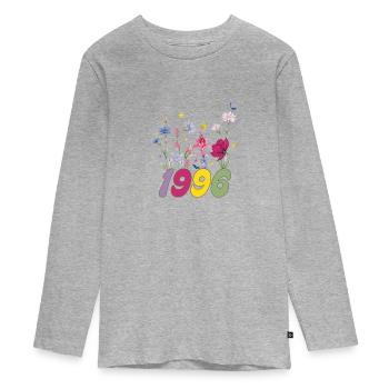 Year of birth 1996 wildflowers - Teenager Premium Organic Long Sleeve Shirt - heather grey - Front