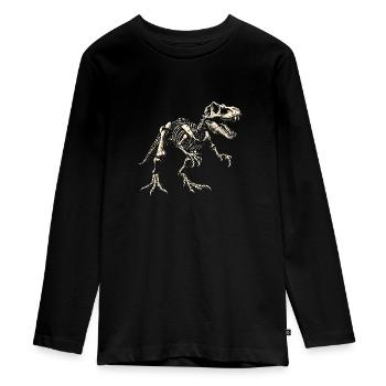 T-Rex Skelett Dinosaurier Dino - Teenager Premium Bio Langarmshirt - Schwarz - Vorne - AI Model Kid Female (0cm)