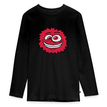 Monster Crazy Comic Face - Teenager Premium Organic Long Sleeve Shirt - black - Front - AI Model Kid Female (0cm)