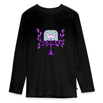 Dessin animé mignon - T-shirt manches longues Premium Ado - noir - Devant - AI Model Kid Female (0cm)