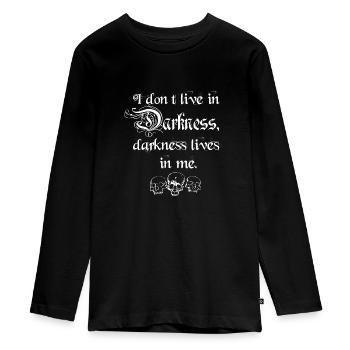 Darkness white - Teenager Premium Organic Long Sleeve Shirt - black - Front - AI Model Kid Female (0cm)