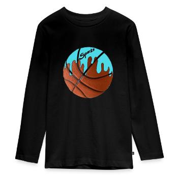 Sports - Teenager Premium Bio Langarmshirt - Schwarz - Vorne - AI Model Kid Female (0cm)