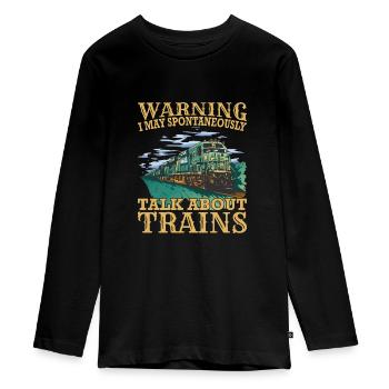 Güterzug Eisenbahner Lokführer Lokomotivführer - Teenager Premium Bio Langarmshirt - Schwarz - Vorne - AI Model Kid Female (0cm)