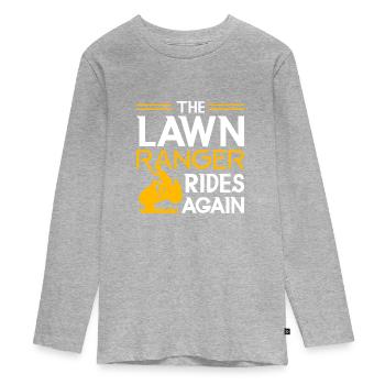 Gärtner Landschaftsbau Gartenbau Rasenmäher - Teenager Premium Bio Langarmshirt - Grau meliert - Vorne