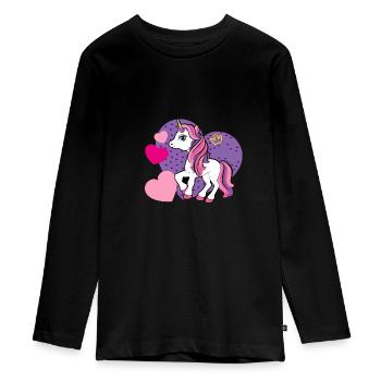 Children, Baby Clothes Animals - Teenager Premium Organic Long Sleeve Shirt - black - Front - AI Model Kid Female (0cm)
