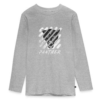 panther - Teenager Premium Organic Long Sleeve Shirt - heather grey - Front