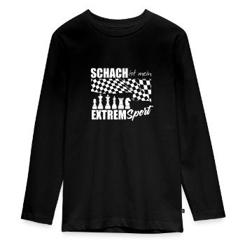 Schach ist Extrem Sport, T-Shirt, Geschenk, Gesche - Teenager Premium Bio Langarmshirt - Schwarz - Vorne - AI Model Kid Female (0cm)