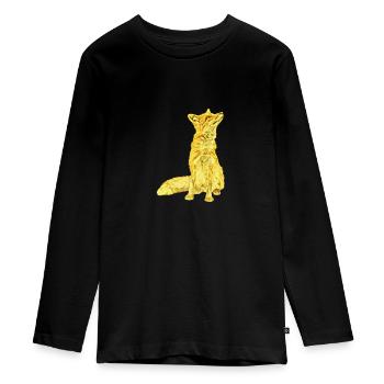 Fuchs - Teenager Premium Bio Langarmshirt - Schwarz - Vorne - AI Model Kid Female (0cm)