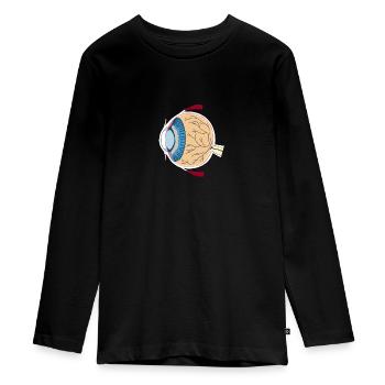 Eye medic - Teenager Premium Organic Long Sleeve Shirt - black - Front - AI Model Kid Female (0cm)