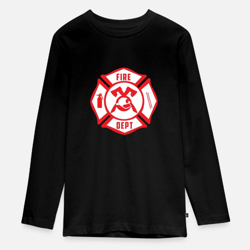Fire Dept. - Pompiers - T-shirt manches longues Premium Ado - noir