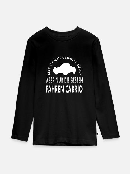 Cabrio - Teenager Premium Bio Langarmshirt - Schwarz
