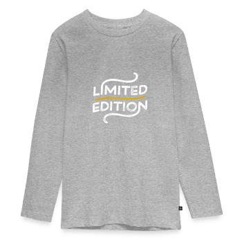 Limited Edition - Teenager Premium Bio Langarmshirt - Grau meliert - Vorne