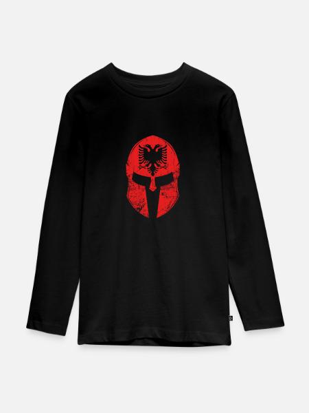 Albania T-Shirt - Teenager Premium Organic Long Sleeve Shirt - black