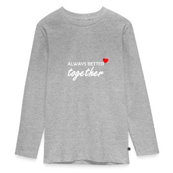 ensemble amour coeur - T-shirt manches longues Premium Ado - gris chiné - Devant