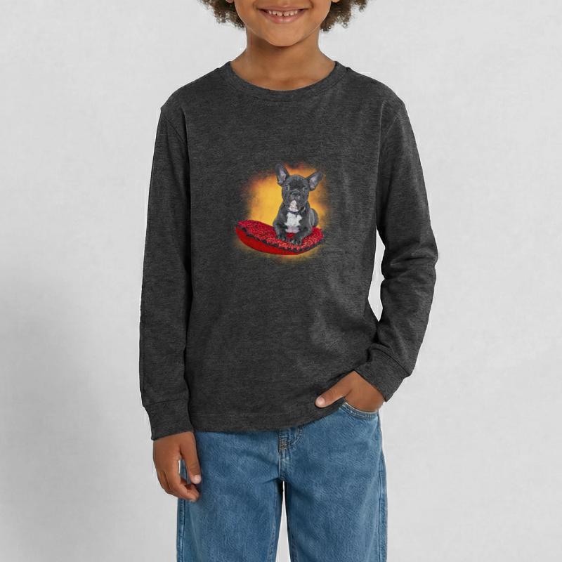 Frenchie cushion Teenager Premium Organic Long Sleeve Shirt
