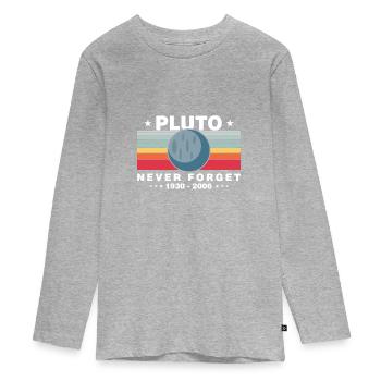 Pluto dwarf planet - Teenager Premium Organic Long Sleeve Shirt - heather grey - Front