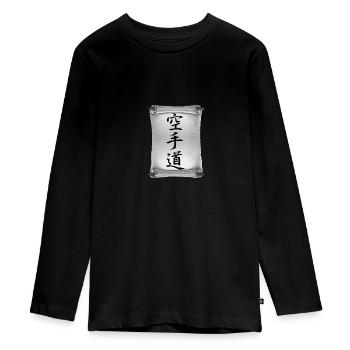 Tiamat - Kampfkunst - Karate - Teenager Premium Bio Langarmshirt - Schwarz - Vorne - AI Model Kid Female (0cm)