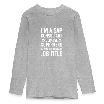 Je suis un cadeau de profession comptable consultant SAP - T-shirt manches longues Premium Ado - gris chiné - Devant