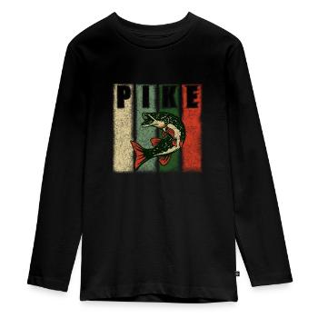Brochet de poisson - T-shirt manches longues Premium Ado - noir - Devant - AI Model Kid Female (0cm)
