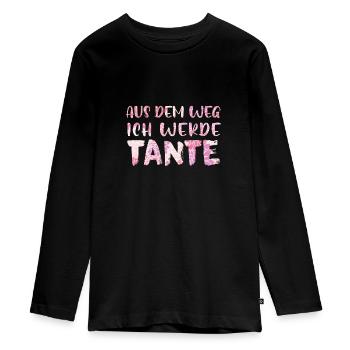 Tante ich werde Tante - Teenager Premium Bio Langarmshirt - Schwarz - Vorne - AI Model Kid Female (0cm)