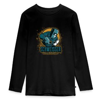 Schweißer schweissen Geschenk Schlosserei Stahlbau - Teenager Premium Bio Langarmshirt - Schwarz - Vorne - AI Model Kid Female (0cm)