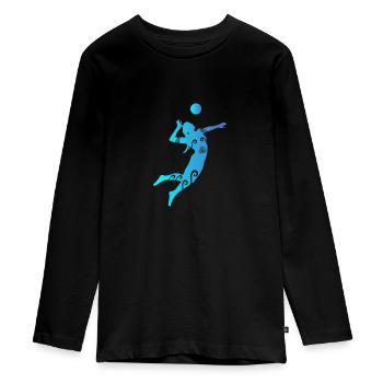 Maori Volleyball Girls Volleyball Player Poison - T-shirt manches longues Premium Ado - noir - Devant - AI Model Kid Female (0cm)