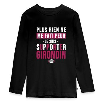 Rugby Bordeaux cadeau supporter girondin - T-shirt manches longues Premium Ado - noir - Devant - AI Model Kid Female (0cm)
