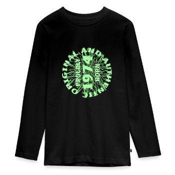 Hobby 1974 - Teenager Premium Organic Long Sleeve Shirt - black - Front - AI Model Kid Female (0cm)