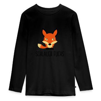 I am a cunning fox - Teenager Premium Organic Long Sleeve Shirt - black - Front - AI Model Kid Female (0cm)