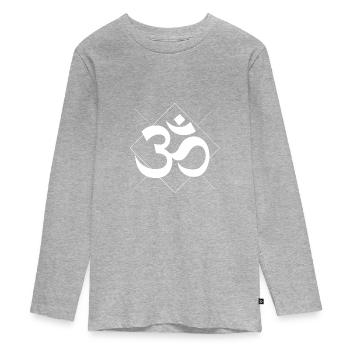 Signe OM - T-shirt manches longues Premium Ado - gris chiné - Devant