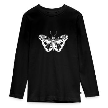 Butterfly Minimal Design - Teenager Premium Organic Long Sleeve Shirt - black - Front - AI Model Kid Female (0cm)