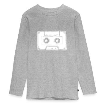 Cassette de musique Cassette audio - T-shirt manches longues Premium Ado - gris chiné - Devant