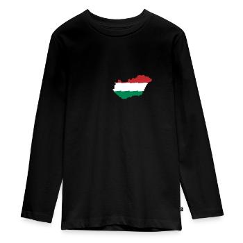 Hongrie - T-shirt manches longues Premium Ado - noir - Devant - AI Model Kid Female (0cm)