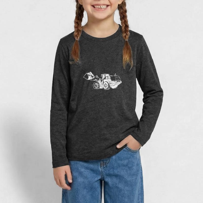 Loading machine Silhouette wheel loader quarry Teenager Premium Organic Long Sleeve Shirt