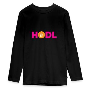 Bitcoin Plan B BTC Satoshi Crypto Hodl Maximaliste - T-shirt manches longues Premium Ado - noir - Devant - AI Model Kid Female (0cm)